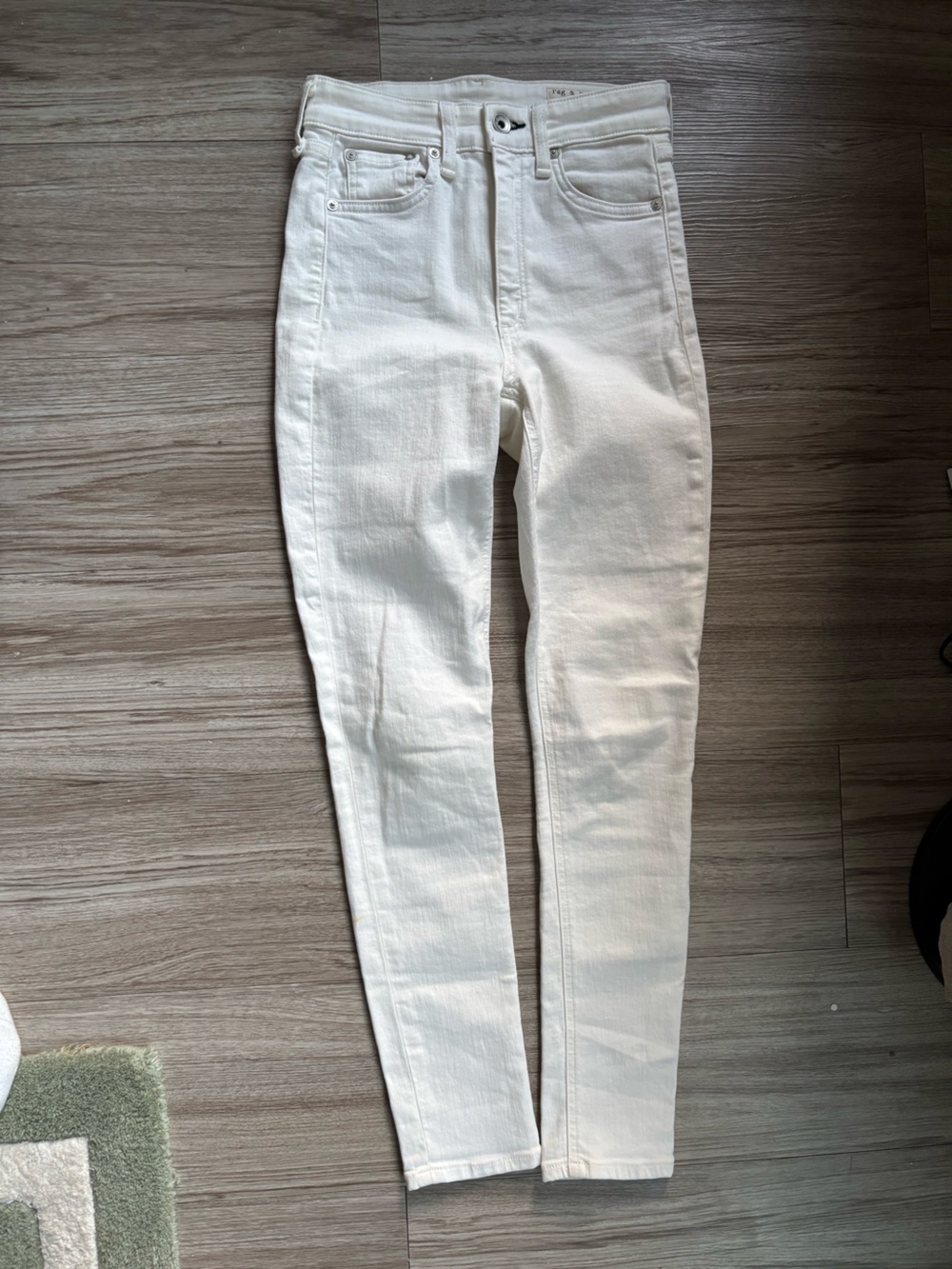 rag & bone Men's Off-White Skinny Jeans